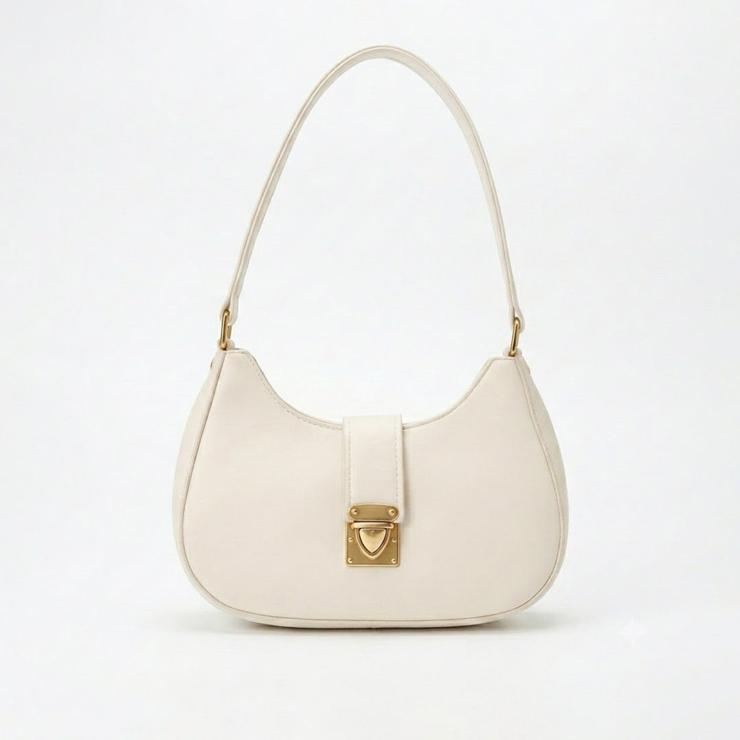 Half-Moon Curved White Bag