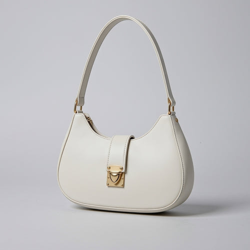 Half-Moon Curved White Bag